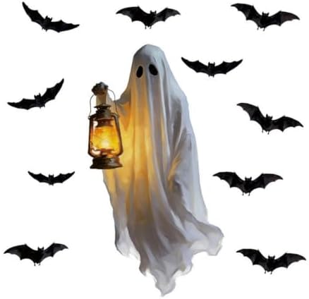 Halloween Window Clings Decorations Ghost Bat Window Stickers Static Spooky Glass Window Sticker Decals for Home Office Classroom Party Haunted House Seasonal Decor 1 Sheet - Image 6