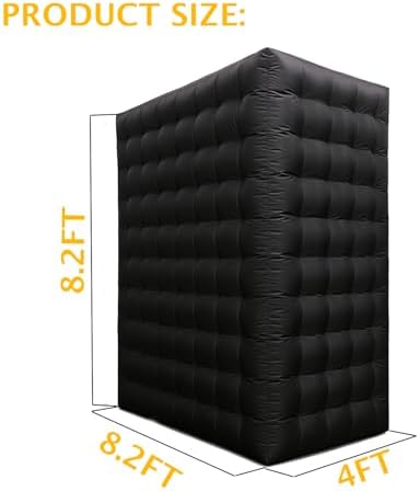 Inflatable Photo Booth Wall –8.2X8.2X4FT Portable Backdrop with LED Lights, Easy Setup for Parties, Weddings, Birthdays & Events – Black - Image 2