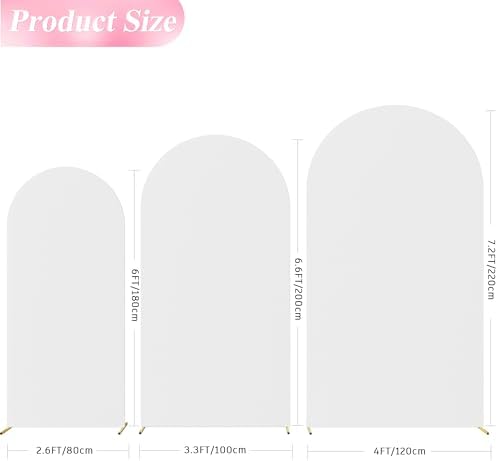 Wokceer Arch Backdrop Cover White Covers Stretchy Backdrop 7.2FT,6.6FT,6FT - Image 2