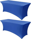 Obstal 6ft Stretch Spandex Table Cover, 2 Pack, Royal Blue by Obstal