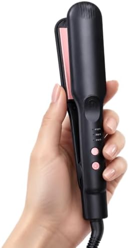 Mini Flat Iron for Short Hair with 15S Fast Heat Wide Ceramic Plate by DesaloHairTools