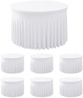 6 Pack White Spandex Table Skirts for 60 Inch Round Tables, Wedding Party by HolidayIdeas