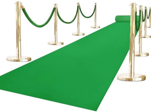 Grass Green Carpet Runner 3 X 15 Feet Runner Rugs for Party, Premium 160 GSM Felt Non-Woven Fabric Runway Rug for Party Wedding & Special Events,Rolled Package Without Creases (Grass Green, 3X15 ft) by OQSC