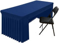 Smiry Spandex Open Back Tablecloth,Elastic Fitted Stretch Tablecloth for 6FT Rectangle Tables,Waterproof Washable Table Cover Skirt for Outdoor, Wedding, Banquet & Parties (Navy, 72Lx30Wx30H Inch) by Smiry