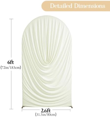 Ivory Draped Arch Cover - 6FT Drape Arch Backdrop Cover - Image 4
