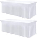 Smiry 2 Pack Spandex Elastic Fitted Table Cloth Skirt for 5FT Table by Smiry