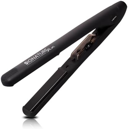 H2PRO Signature Silk Series 1 Inch Diamond Nano Hi-Tech Tourmaline Ceramic Straightening Flat Iron - Cutting Edge Professional Flat Iron for All Hair Types (Black) by H2PRO