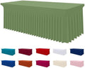 Smiry Spandex Elastic Fitted Table Cloth Skirt for 6FT Rectangle Table by Smiry