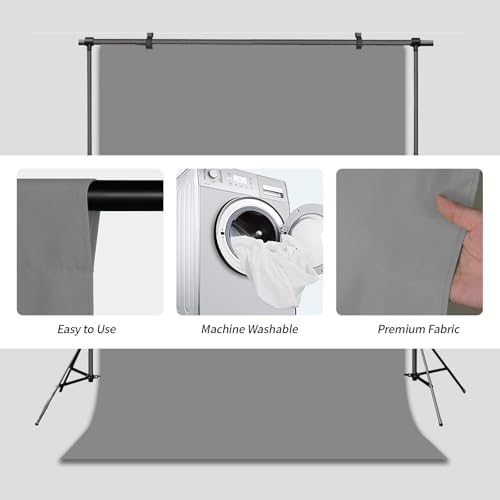 Gray Photo Backdrop for Photoshoot Solid Color Background 8x10 ft - Image 5