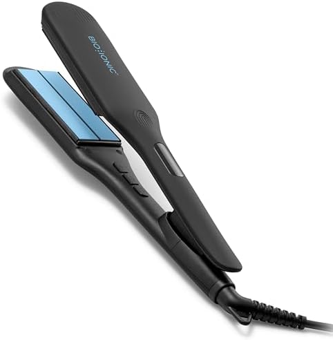 Bio Ionic OnePass Styling Flat Iron - Moisturizing Heat Hair Straightener with Silicone Speed Strips, Digital Temperature Control to 450°F, Auto Shut-Off, Shine-Boosting Plates by Unknown