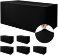Nasitos Black Rectangle Spandex Fitted Table Clothes 6 Pack 72x30 in by Nasitoshomedecor