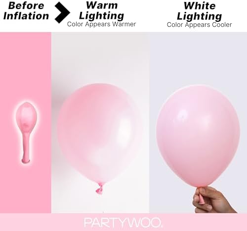 PartyWoo Light Pink Balloons 140pcs Pastel Pale Baby Pink Different Sizes - Image 3