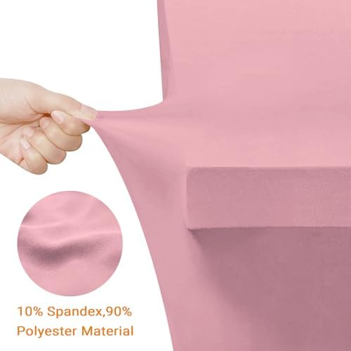 Eurmax USA 2-Pack Spandex Table Cover 8 ft. Fitted 30+ Colors Polyester Tablecloth Stretch Spandex Table Cover-Table Toppers,8 FT Table Cover Open Back (Hot Pink) - Image 6
