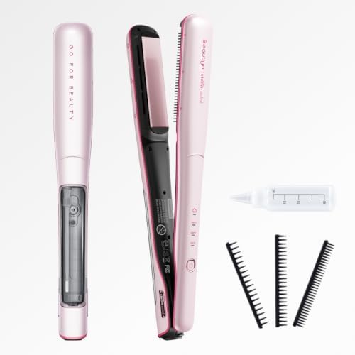 Steam Hair Straightener with 25ml Tank & Argan Oil Ceramic Plates by Beautigo