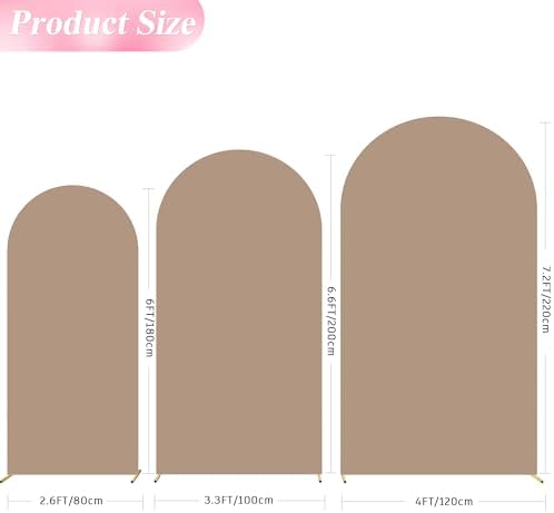 Wokceer Arch Backdrop Cover Nude Brown Arch Cover Stretchy 7.2FT,6.6FT,6FT - Image 2