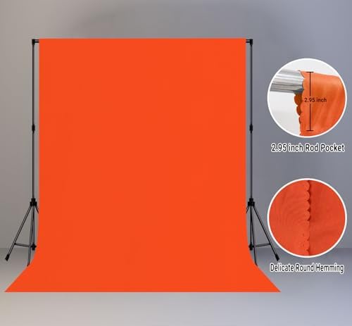 Orange Photography Backdrop for Photoshoot, Fabric 8x10ft - Image 2