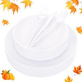 ejonirinjonir 150pcs Heavy-Duty White Plastic Plates for Party Serves 30 by Ejonirinjonir