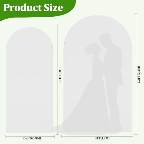 White Arch Backdrop Cover 7.2FT & 6FT Set - Double-Sided, Opaque - Image 3