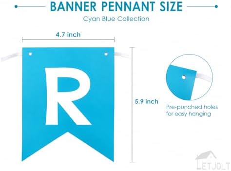 Letjolt Mint Blue Happy Birthday Banner Party Signs 13 Pcs - Image 5