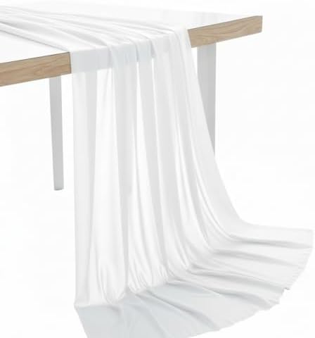 15 Yard Chiffon Fabrics, 44" Wide, Lightweight, Sheer – White by MDS