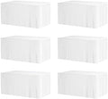 6 PCS White Metallic Foil Fringe Tinsel Table Skirts 9 Feet x 29.5 Inch by BEAIMUXI