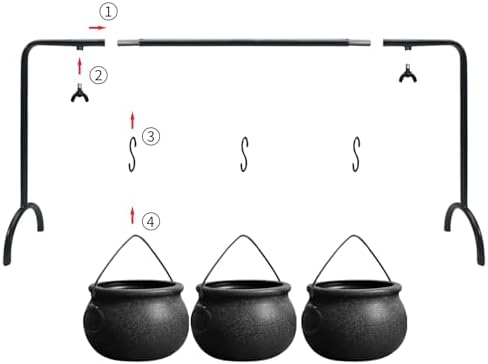 Halloween Decorations Indoor, 3 Pack Witches Cauldron Serving Bowls on Rack - Image 4