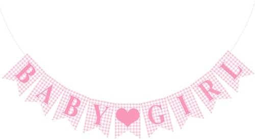 Hahafelt Baby Girl Banner for Baby Shower Decorations, Pink by Hahafelt