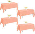 4 Pack Rectangle Tablecloth for 6 Foot Tables Washable Polyester Table Cover for Wedding Dining Table Parties Banquet（60x102 Peach Coral） by JALANCY