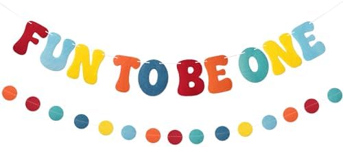 Kriyokiaa Fun To Be One 1st Birthday Felt Banner Set, Boy Girl by Kriyokiaa