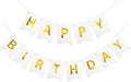 Letjolt White Golden Happy Birthday Banner Party Decorations 13 Pcs by Letjolt