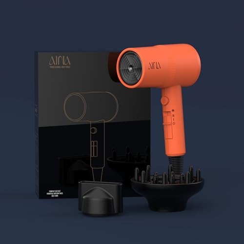 AINA Diffuser Hair Dryer Full-Featured Blow Dryer 110V/1600W(Lava Orange) - Image 5