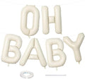 40 Inch Beige OH BABY Balloon Neutral Gender Reveal Baby Shower Decorations by Lingqiang