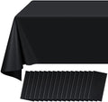 16 Pack Black Plastic Tablecloth for Rectangle Tables, Premium Decorative Black Disposable Table Cloths for Parties, Bulk Rectangle Party Table Cover for Birthday, Wedding, Anniversary, 54 x 108 Inch by RAGNHILD