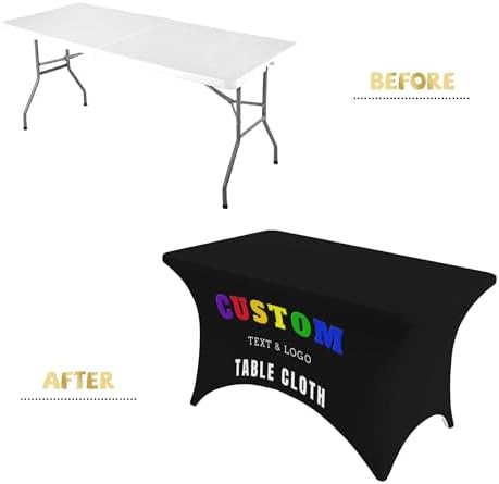 Custom Table Cloth with Business Logo Add Your Design Here Personalized Table Cloth Customized Tablecloths for Business Birthday Wedding Decor 5 FT - Image 2