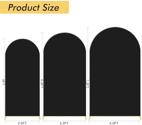 3PCS Metal Arch Backdrop Stand,6+6.6+7.2FT with Covers,Balloon Arch Stand - Image 3