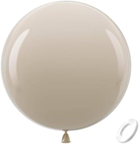Bezente White Sand Giant Latex Round Balloons 36 Inch 8 Pack by Bezente