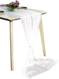 Pack of 15 Chiffon Table Runners 29 x 120 Inch, 10FT Long - Ivory by MDS