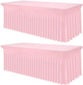 Smiry 2 Pack Spandex Elastic Fitted Table Cloth Skirt for 8FT Table by Smiry