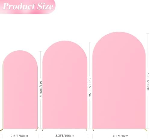 Wokceer Arch Backdrop Cover Pink Covers Stretchy Backdrop 7.2FT,6.6FT,6FT - Image 2