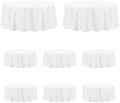 PureFit 8 Pack White Round Table Cloths 90 Inch for Round Table by PureFit
