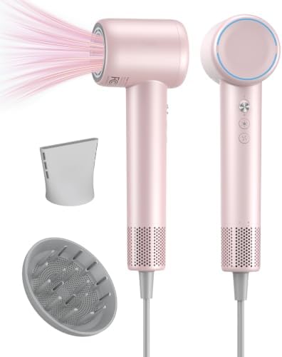 Hair Dryer with Diffuser, High-Speed Ionic Travel Blow Dryer Fast Drying by Tailulu