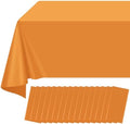 16 Pack Orange Plastic Tablecloth for Rectangle Tables, Premium Decorative Orange Disposable Table Cloths for Parties, Rectangle Party Table Cover for Birthday Fall Thanksgiving Graduation, 54x108Inch by RAGNHILD