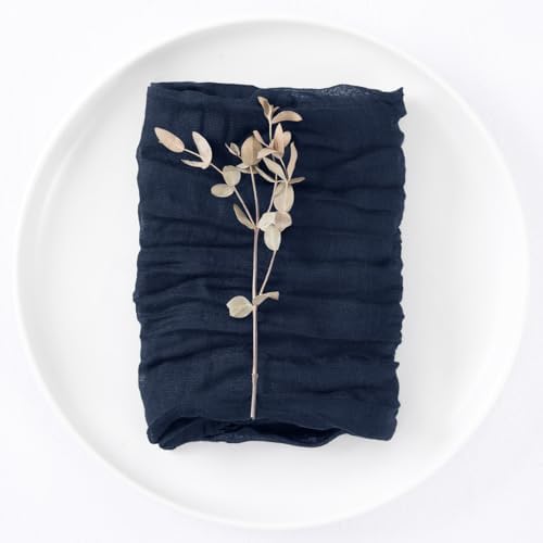 DeZerlor Navy Blue Washable Cheesecloth Napkins Set of 12 for Party - Image 5
