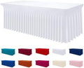 Smiry Spandex Elastic Fitted Table Cloth Skirt for 5FT Rectangle Table by Smiry