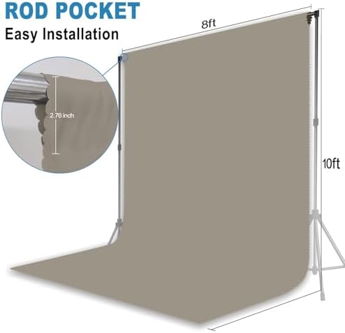 Grey Photography Backdrop for Photoshoot, Fabric, 8x10 FT - Image 2
