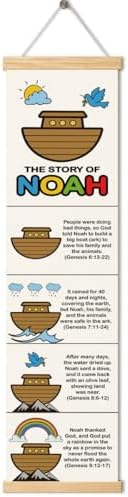 Noah's Ark Banner, Church Banner, Christian Rustic Hanging Door Flag, Farmhouse Decorations Outdoor Indoor, Church Activity Decor, Bible Lesson, Scripture and Words Decorations by Unknown