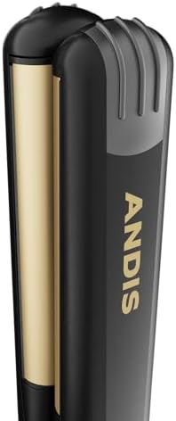 Andis 67695 Professional Curved Edge, 1-inch 450ºF High Heat Tourmaline Nano-Ceramic Hair Flat Iron with Dual Voltage and Auto Shut-Off - Frizz-Free Ceramic Hair Straightener - Black/Gold - Image 7