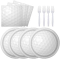 72 Pcs Golf Plates Napkins and Forks Set, 7 Inch, Serves 24 Guests by KFJBPB