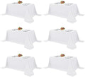 Fitable 6 Pack White Table Cloths 90x132 Inch for 6 Foot Rectangle Tables by Fitable