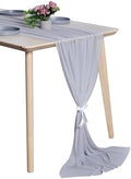Pack of 5 Chiffon Table Runners 29 x 120 Inch, 14FT Long - Cool Grey by MDS